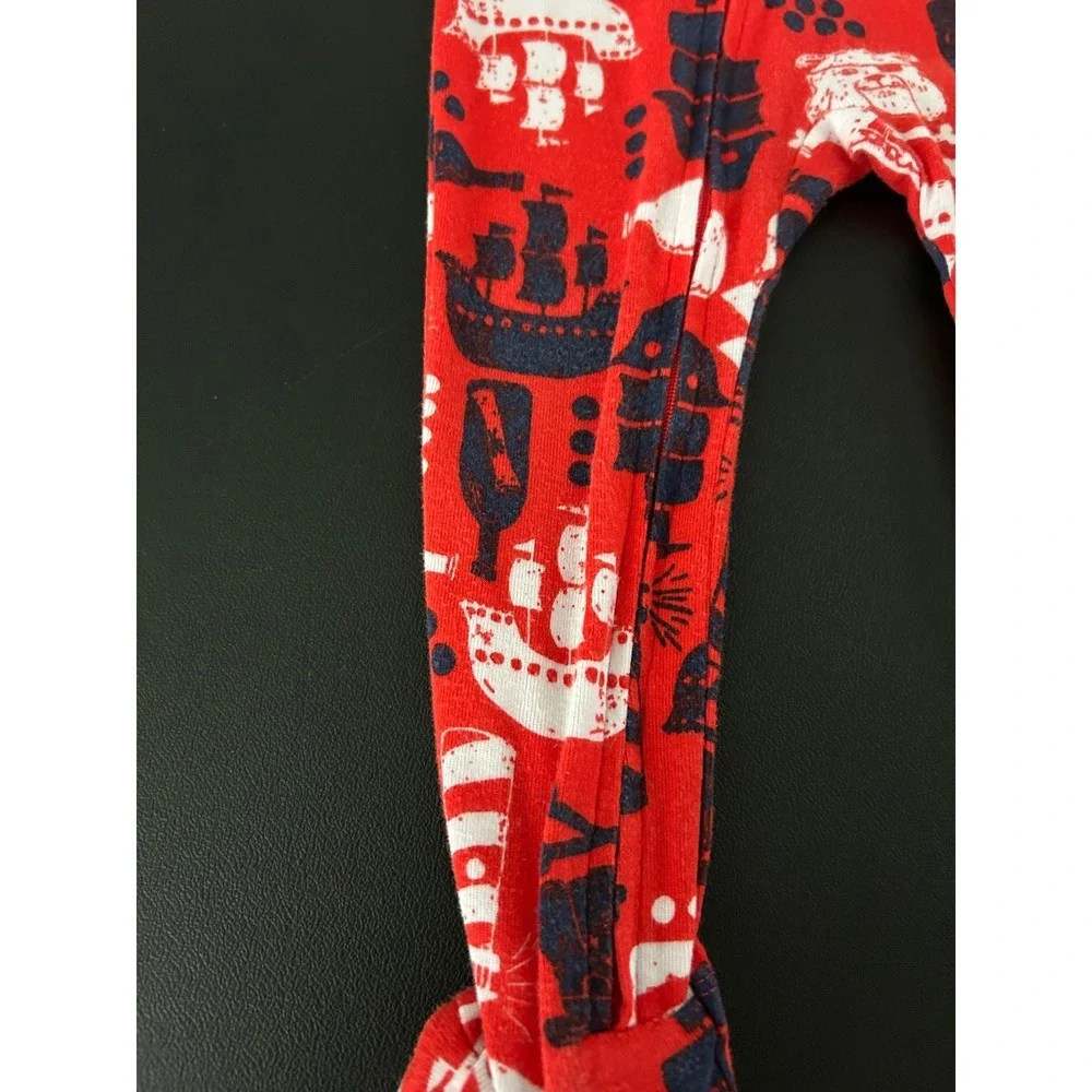 Carters 24M Baby Footed Pajamas 2ct Pirate Ship Nautical Red Teal Cotton 1491